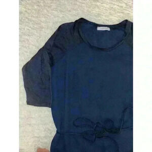 Barneys of NY 3/4 sleeve blue Dress Tie Waist - size 4